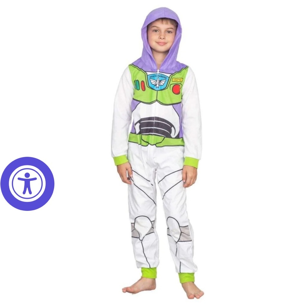 Toy Story Buzz Lightyear zip up union suit onesie pajamas size 10